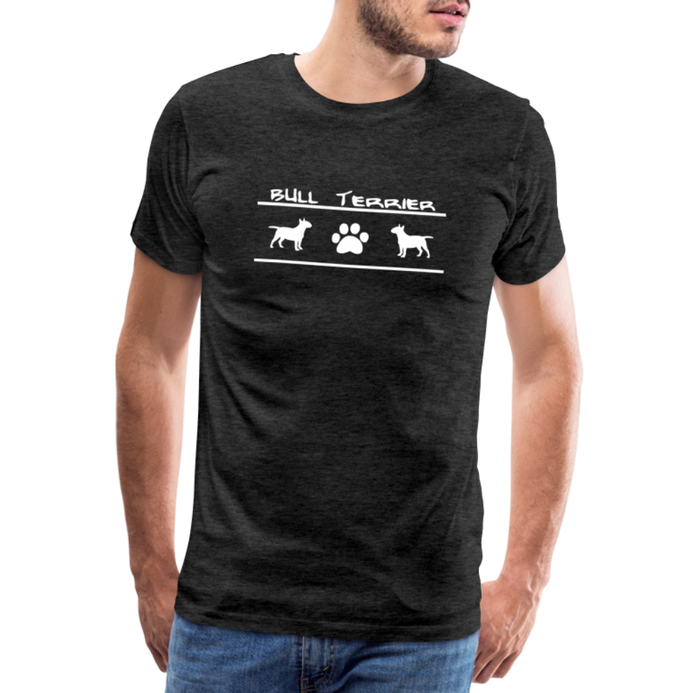 Männer Premium T-Shirt - Bull Terrier-Schriftzug und Pfote - Anthrazit