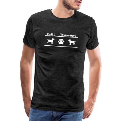Männer Premium T-Shirt - Bull Terrier-Schriftzug und Pfote - Anthrazit