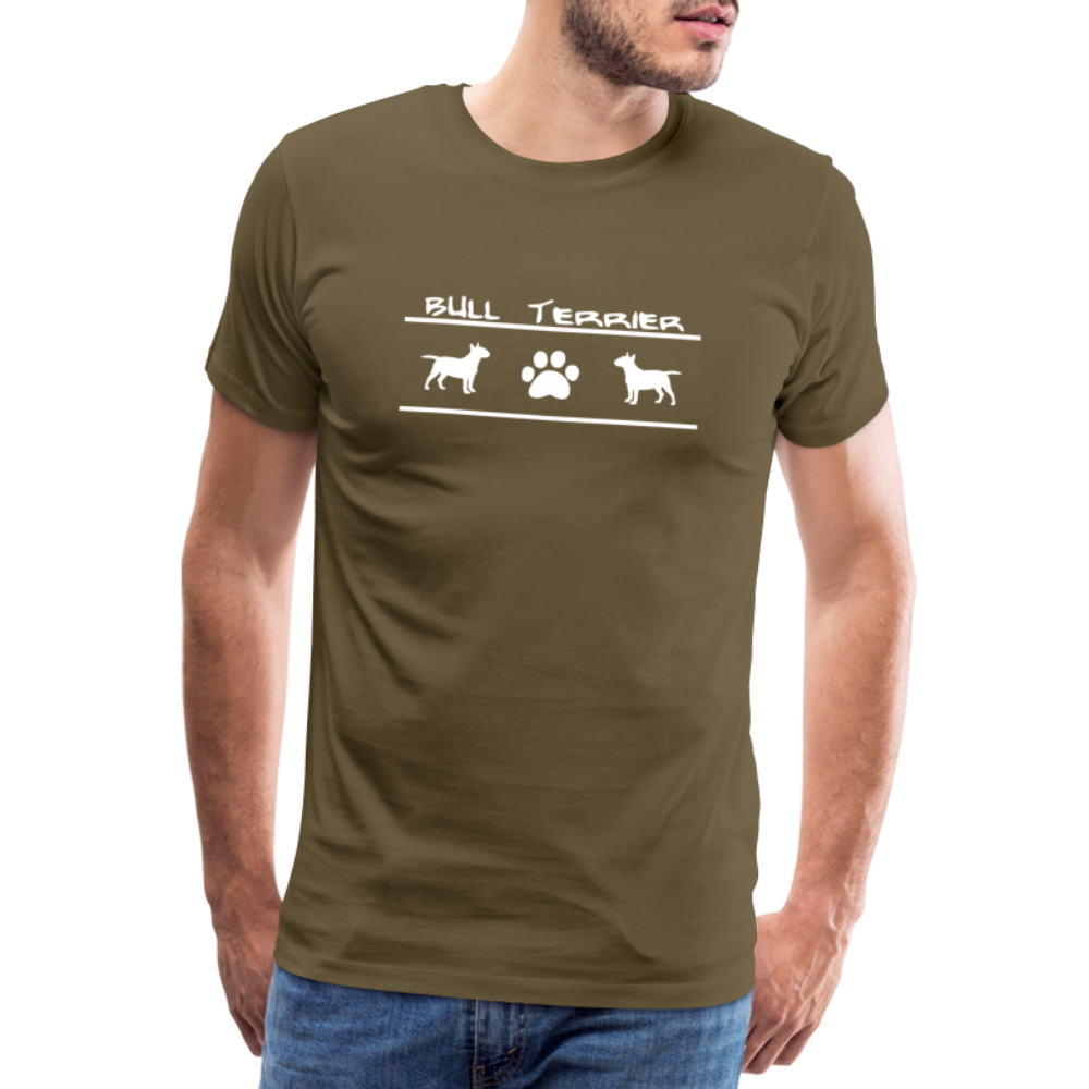 Männer Premium T-Shirt - Bull Terrier-Schriftzug und Pfote - Khaki