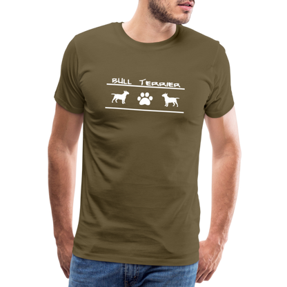 Männer Premium T-Shirt - Bull Terrier-Schriftzug und Pfote - Khaki