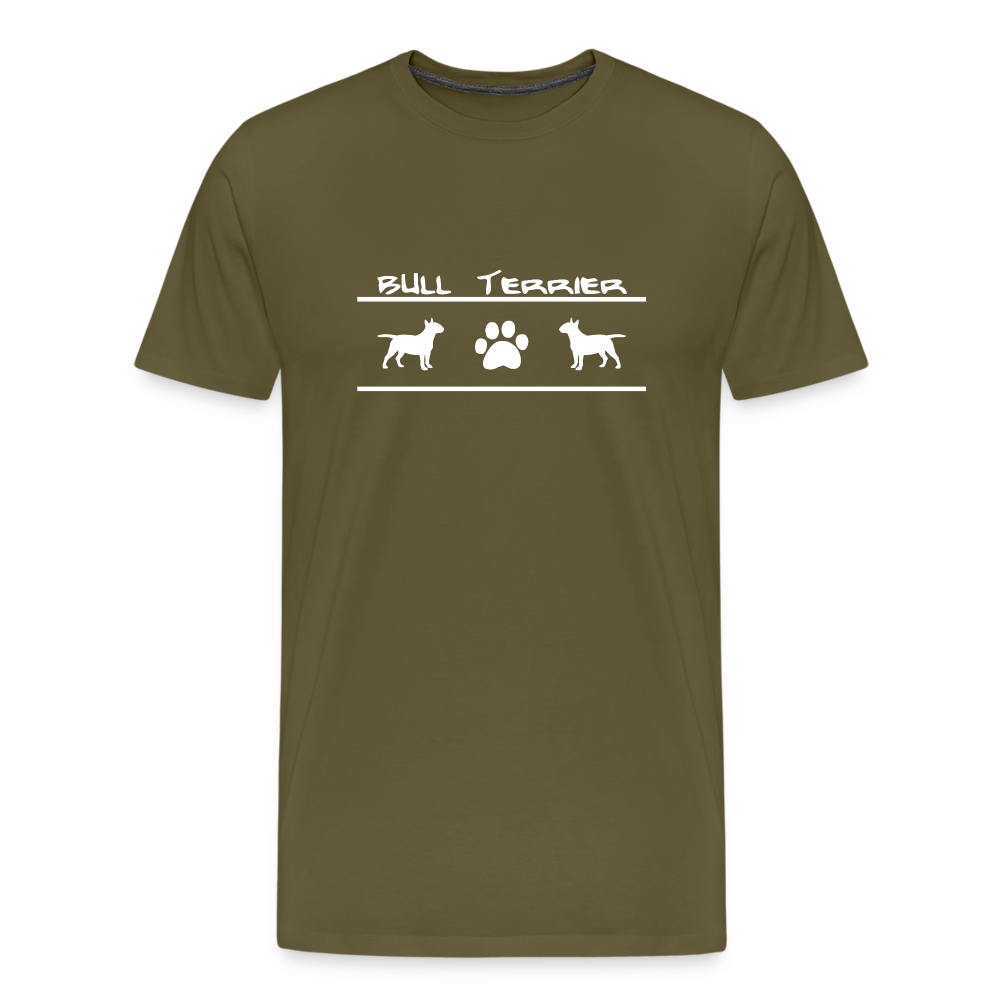 Männer Premium T-Shirt - Bull Terrier-Schriftzug und Pfote - Khaki