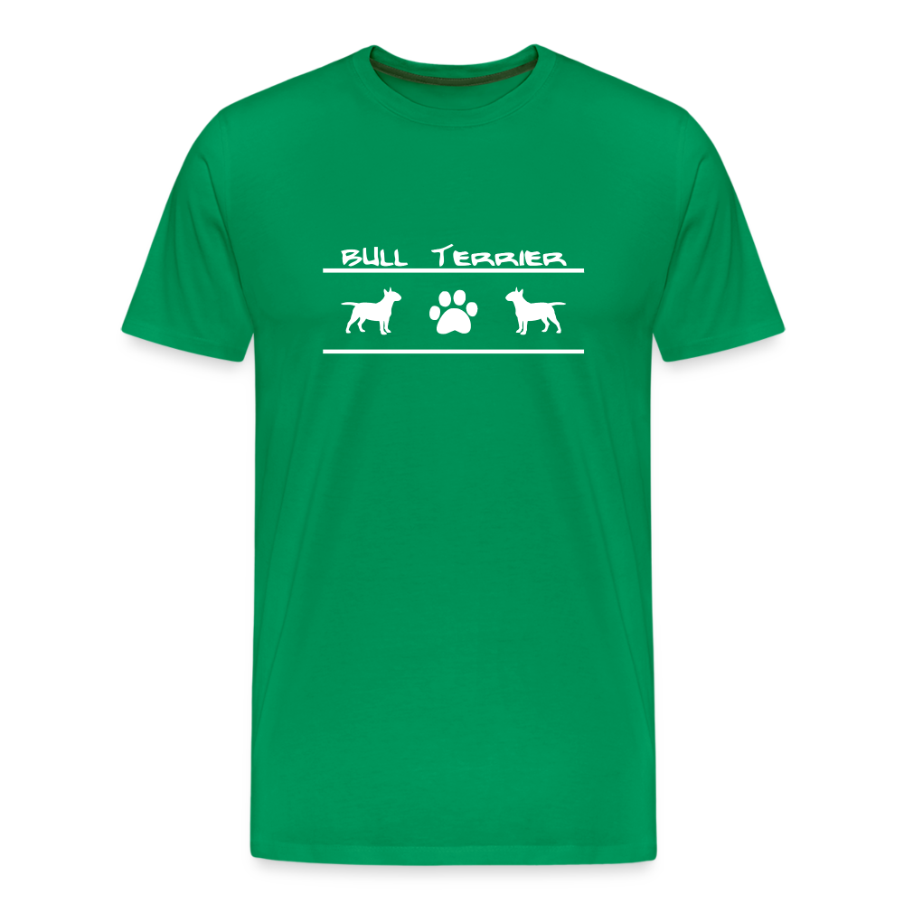 Männer Premium T-Shirt - Bull Terrier-Schriftzug und Pfote - Kelly Green