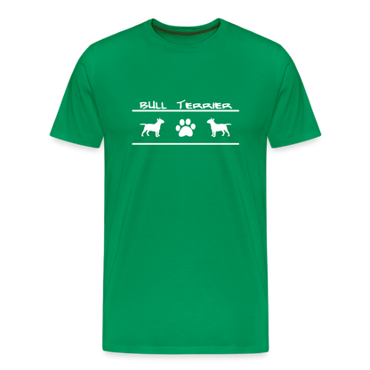Männer Premium T-Shirt - Bull Terrier-Schriftzug und Pfote - Kelly Green