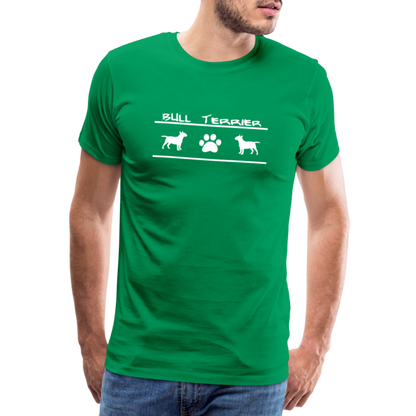 Männer Premium T-Shirt - Bull Terrier-Schriftzug und Pfote - Kelly Green