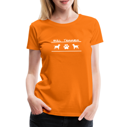 Women’s Premium T-Shirt - Bull Terrier-Schriftzug und Pfote - Orange