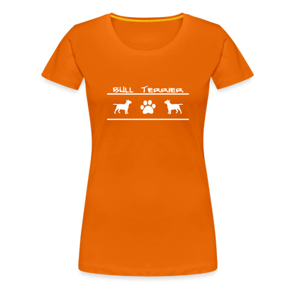 Women’s Premium T-Shirt - Bull Terrier-Schriftzug und Pfote - Orange