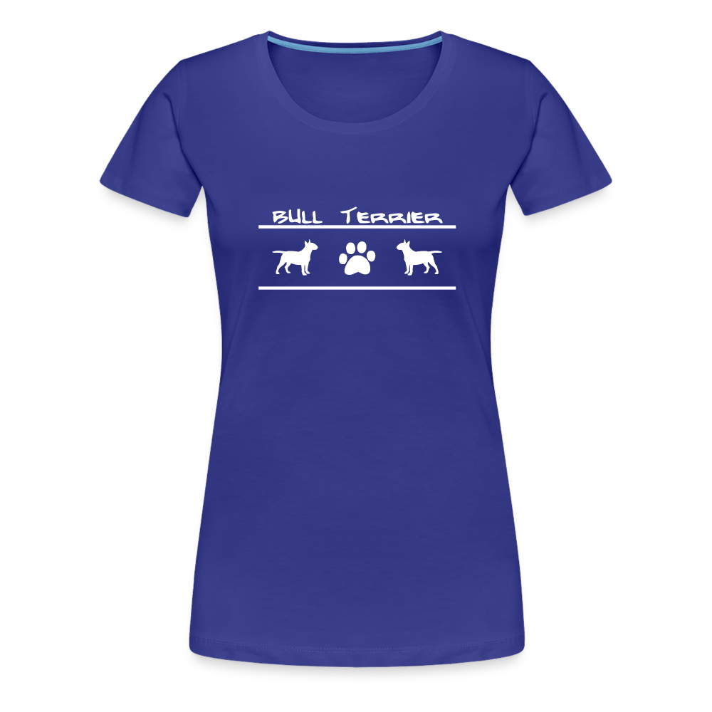 Women’s Premium T-Shirt - Bull Terrier-Schriftzug und Pfote - Königsblau