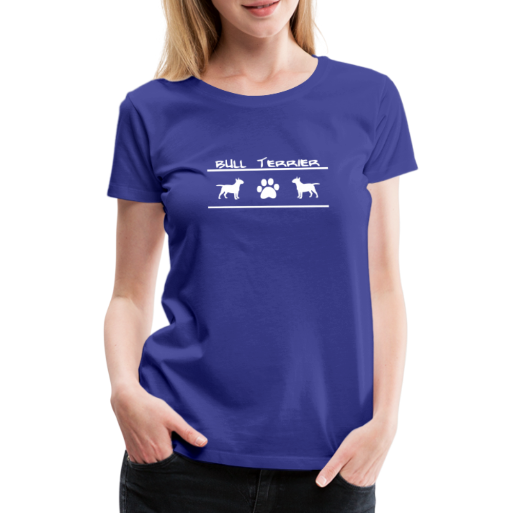 Women’s Premium T-Shirt - Bull Terrier-Schriftzug und Pfote - Königsblau