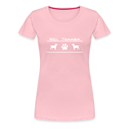 Women’s Premium T-Shirt - Bull Terrier-Schriftzug und Pfote - Hellrosa