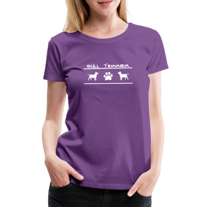 Women’s Premium T-Shirt - Bull Terrier-Schriftzug und Pfote - Lila
