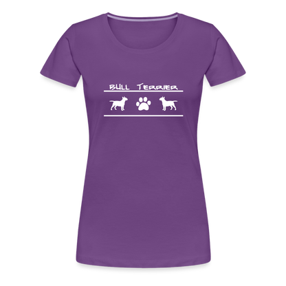 Women’s Premium T-Shirt - Bull Terrier-Schriftzug und Pfote - Lila