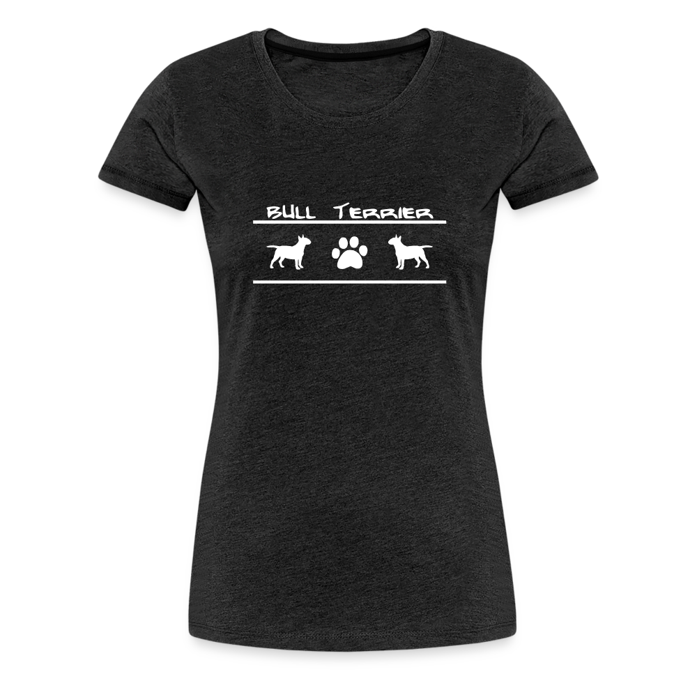 Women’s Premium T-Shirt - Bull Terrier-Schriftzug und Pfote - Anthrazit