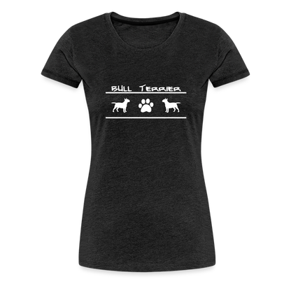 Women’s Premium T-Shirt - Bull Terrier-Schriftzug und Pfote - Anthrazit