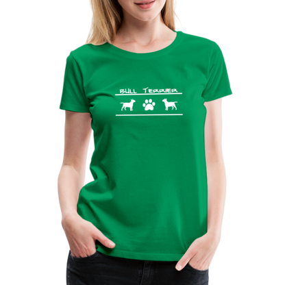Women’s Premium T-Shirt - Bull Terrier-Schriftzug und Pfote - Kelly Green