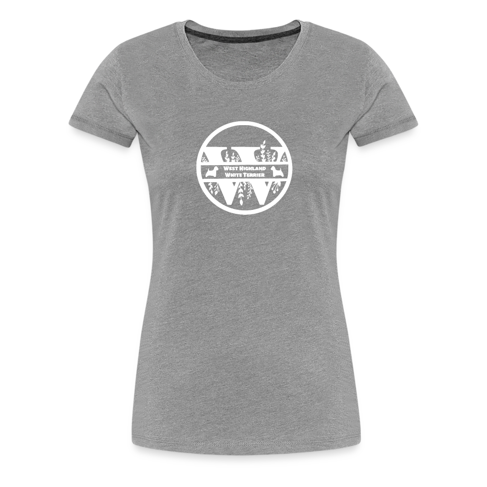 Women’s Premium T-Shirt - West Highland White Terrier - Monogramm - Grau meliert