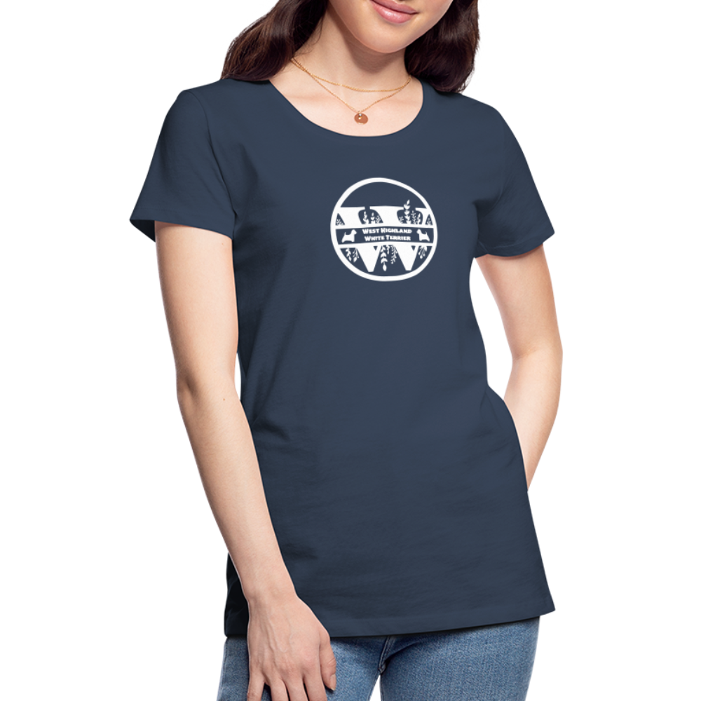 Women’s Premium T-Shirt - West Highland White Terrier - Monogramm - Navy