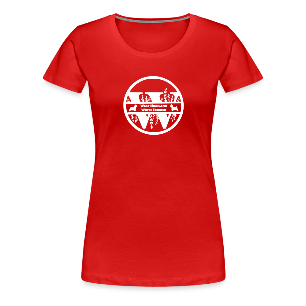 Women’s Premium T-Shirt - West Highland White Terrier - Monogramm - Rot