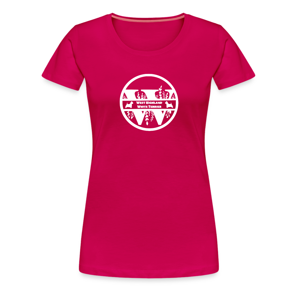 Women’s Premium T-Shirt - West Highland White Terrier - Monogramm - dunkles Pink