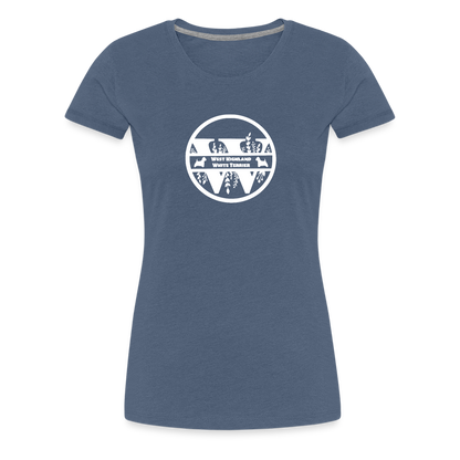 Women’s Premium T-Shirt - West Highland White Terrier - Monogramm - Blau meliert