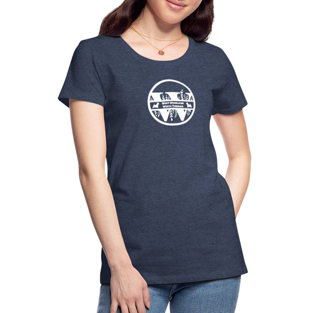 Women’s Premium T-Shirt - West Highland White Terrier - Monogramm - Blau meliert