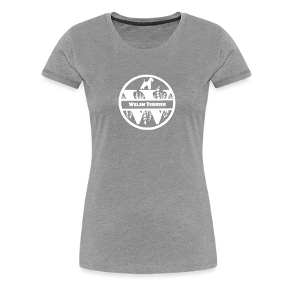 Women’s Premium T-Shirt - Welsh Terrier - Monogramm - Grau meliert