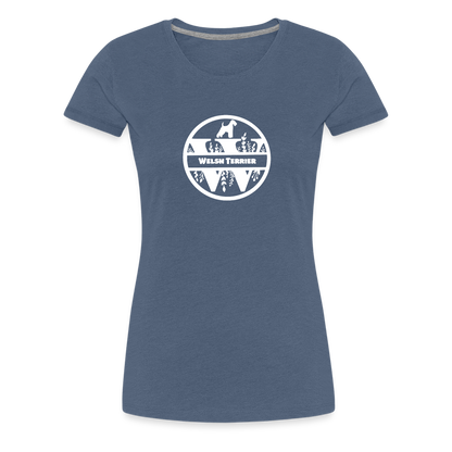 Women’s Premium T-Shirt - Welsh Terrier - Monogramm - Blau meliert