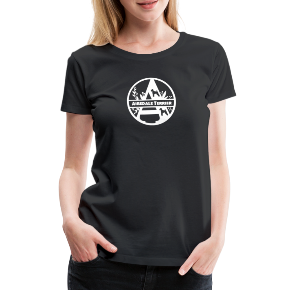 Women’s Premium T-Shirt - Airedale Terrier - Monogramm - Schwarz