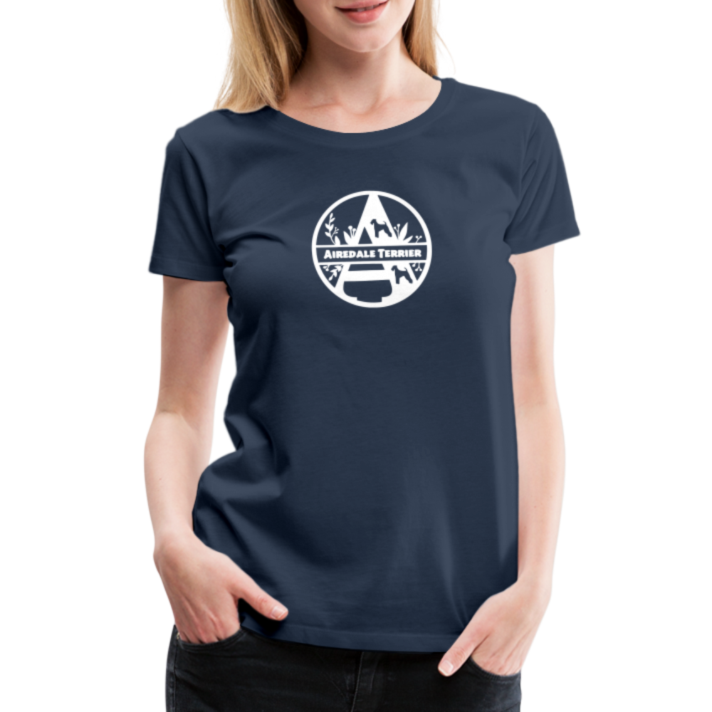Women’s Premium T-Shirt - Airedale Terrier - Monogramm - Navy
