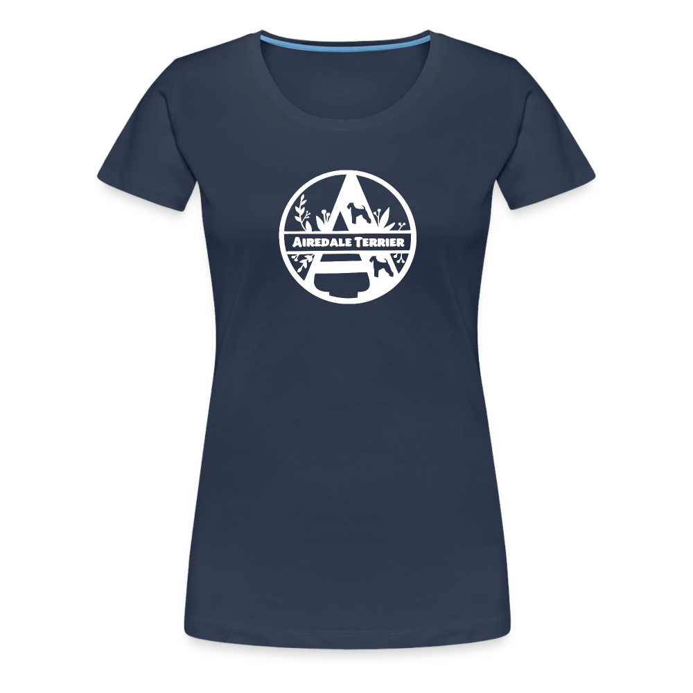 Women’s Premium T-Shirt - Airedale Terrier - Monogramm - Navy