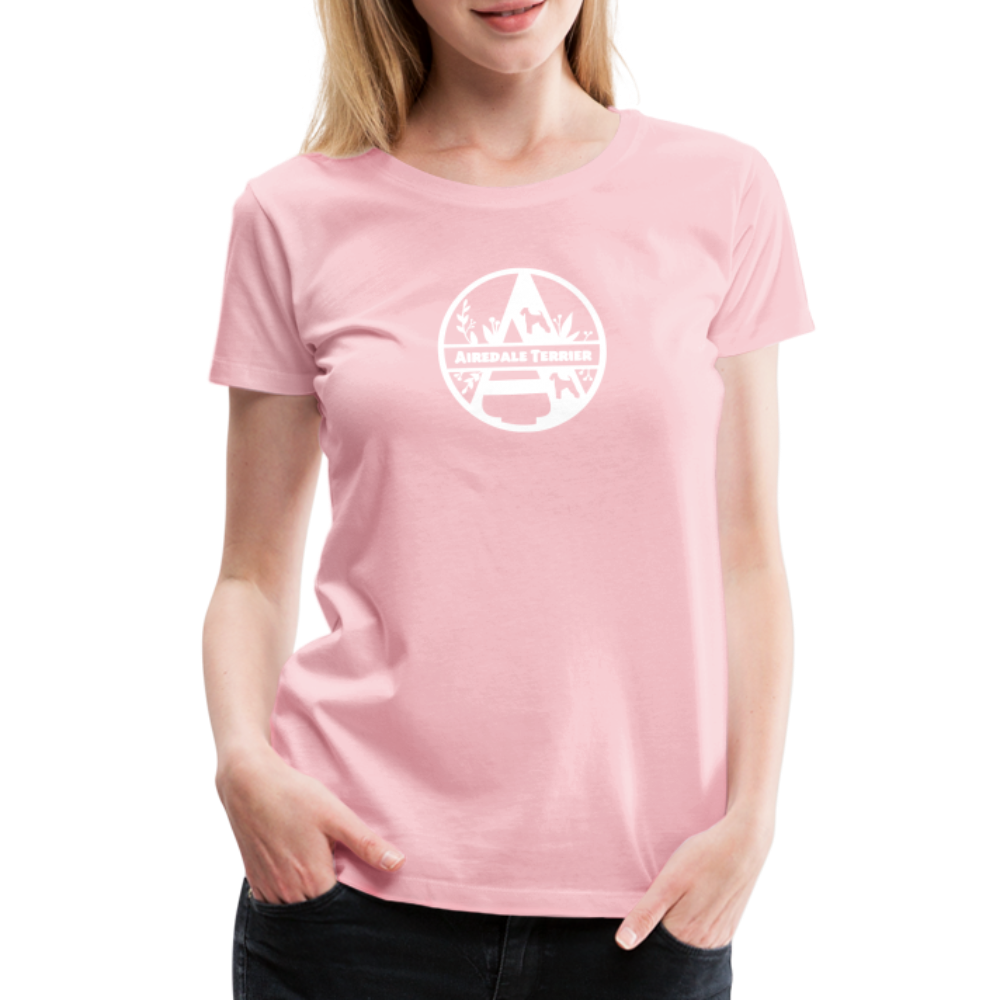 Women’s Premium T-Shirt - Airedale Terrier - Monogramm - Hellrosa