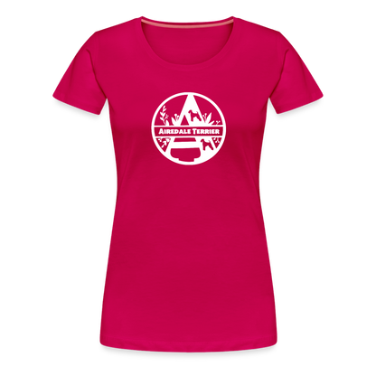 Women’s Premium T-Shirt - Airedale Terrier - Monogramm - dunkles Pink