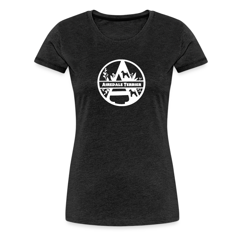 Women’s Premium T-Shirt - Airedale Terrier - Monogramm - Anthrazit