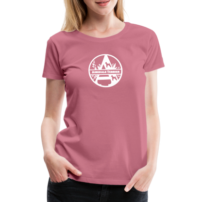 Women’s Premium T-Shirt - Airedale Terrier - Monogramm - Malve