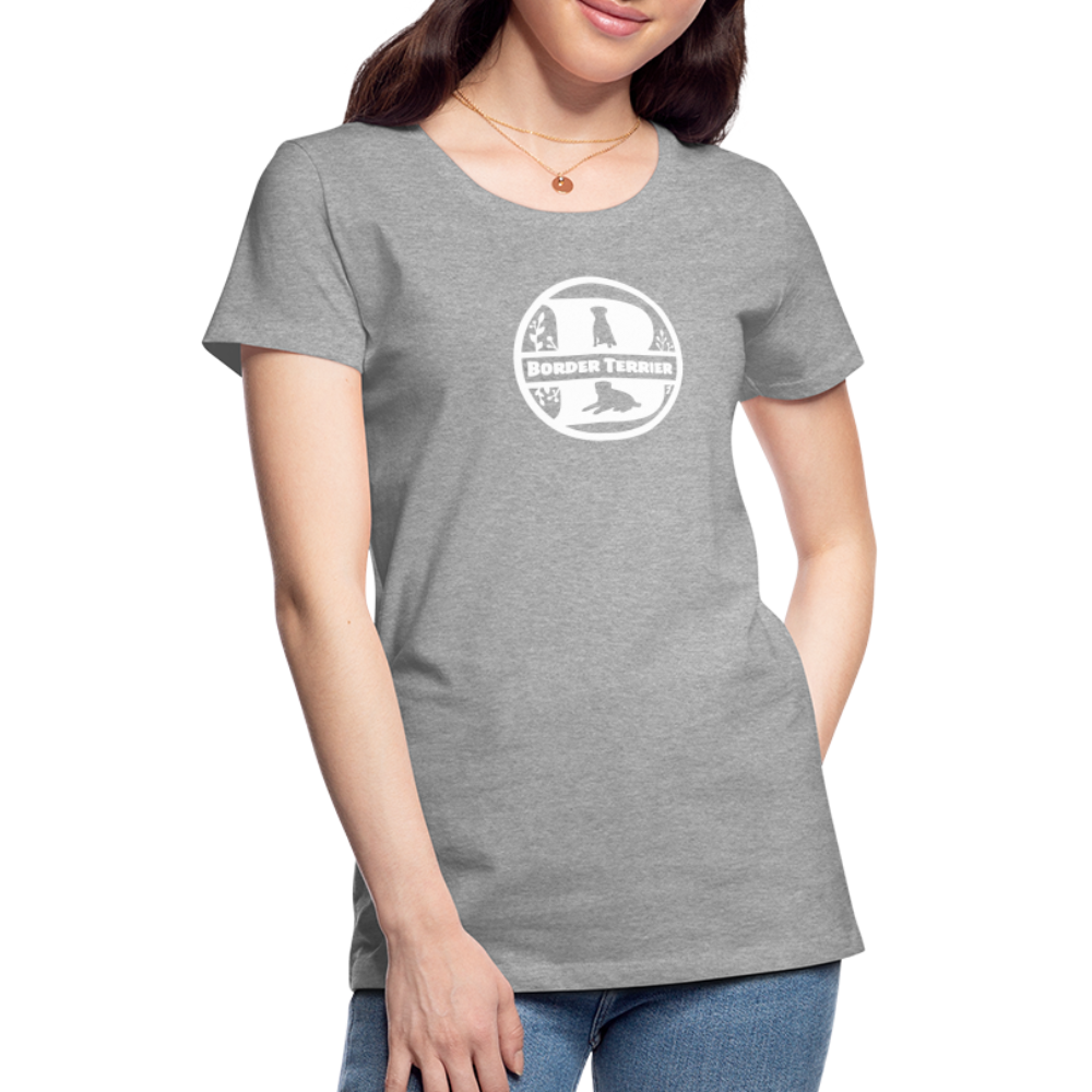 Women’s Premium T-Shirt - Border Terrier - Monogramm - Grau meliert