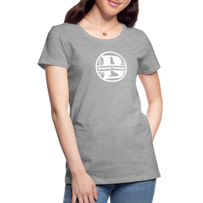 Women’s Premium T-Shirt - Border Terrier - Monogramm - Grau meliert