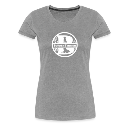 Women’s Premium T-Shirt - Border Terrier - Monogramm - Grau meliert