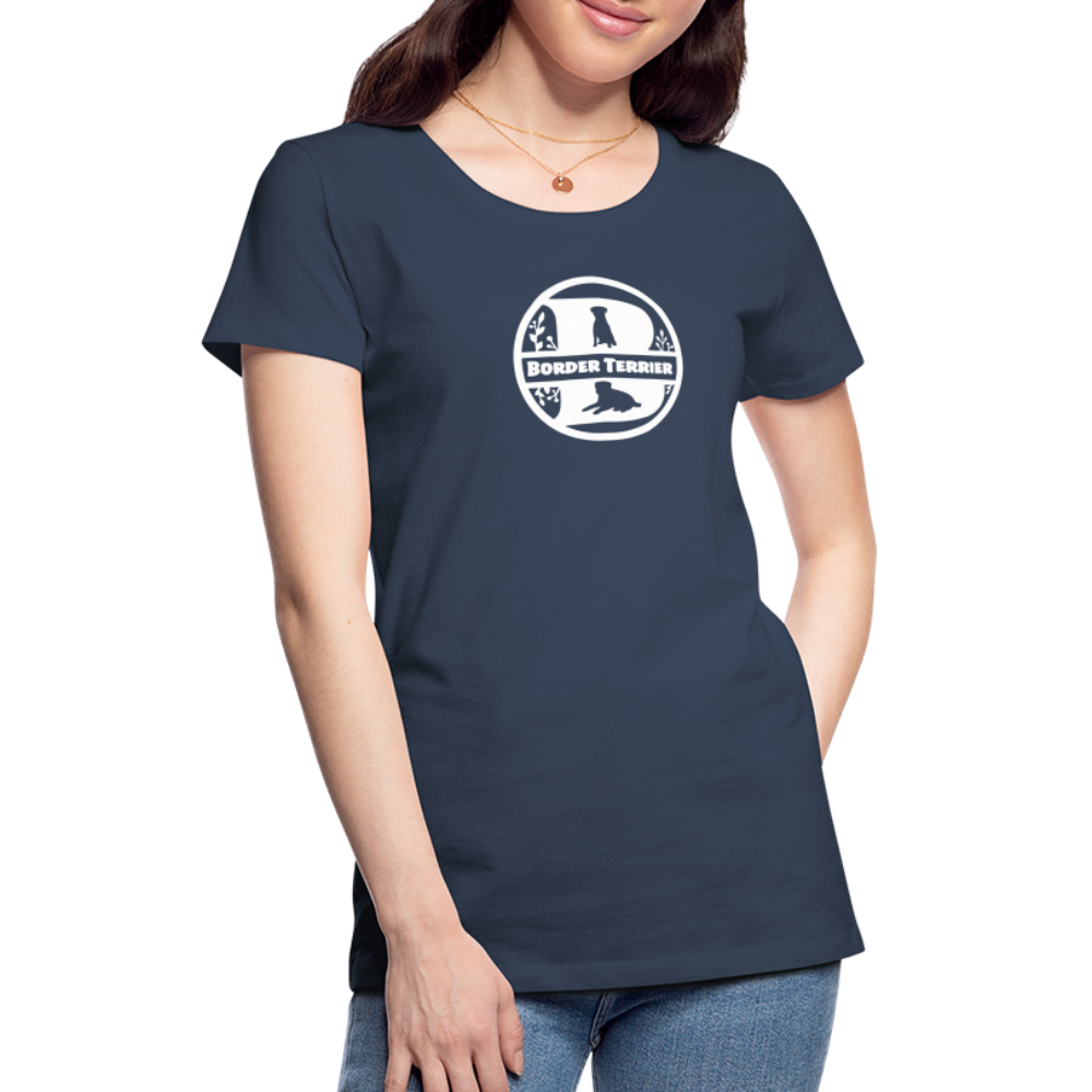 Women’s Premium T-Shirt - Border Terrier - Monogramm - Navy