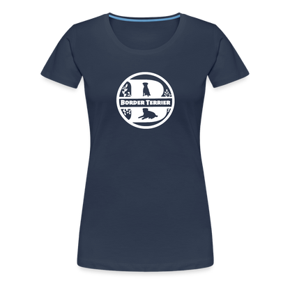 Women’s Premium T-Shirt - Border Terrier - Monogramm - Navy