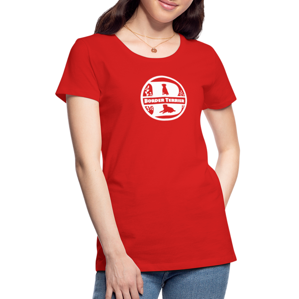 Women’s Premium T-Shirt - Border Terrier - Monogramm - Rot