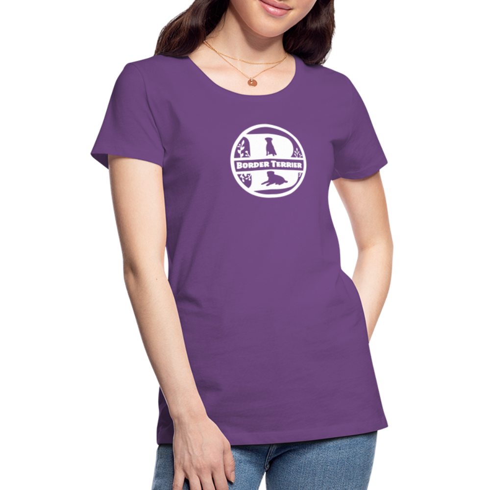 Women’s Premium T-Shirt - Border Terrier - Monogramm - Lila