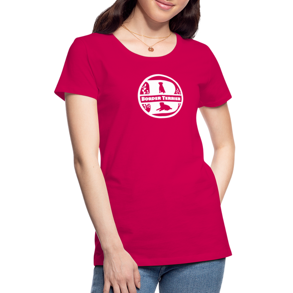 Women’s Premium T-Shirt - Border Terrier - Monogramm - dunkles Pink