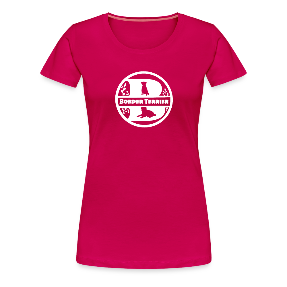 Women’s Premium T-Shirt - Border Terrier - Monogramm - dunkles Pink