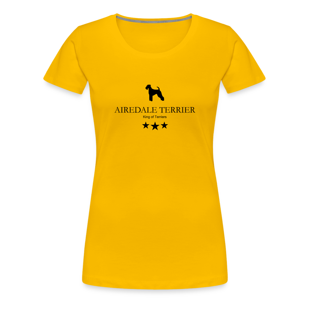Women’s Premium T-Shirt - Airedale Terrier - King of terriers... - Sonnengelb