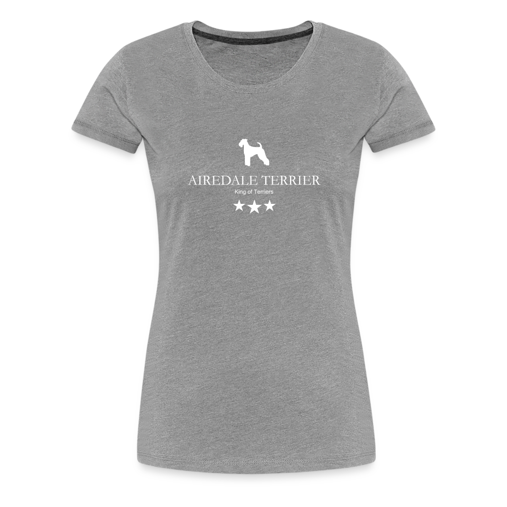 Women’s Premium T-Shirt - Airedale Terrier - King of terriers... - Grau meliert