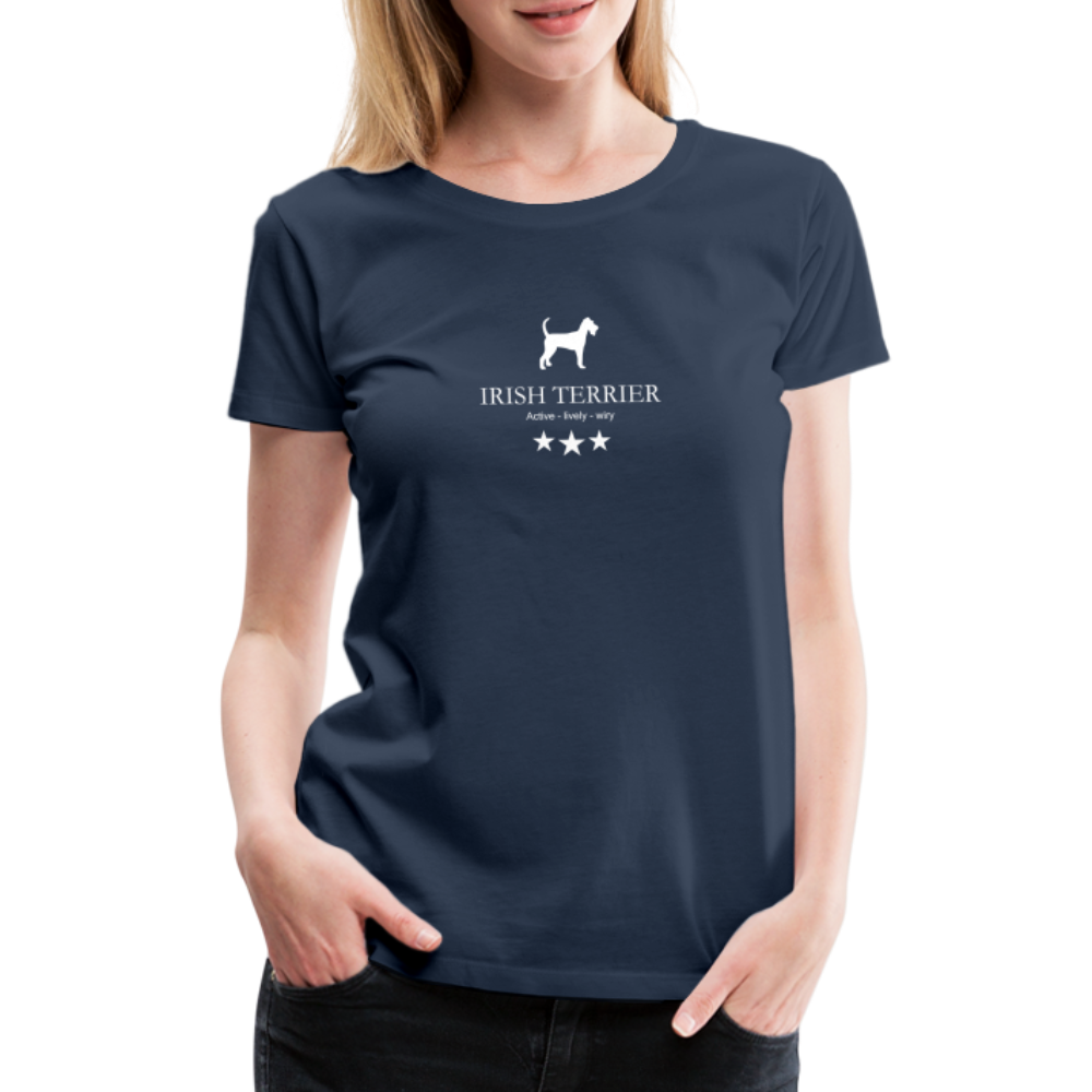 Women’s Premium T-Shirt - Irish Terrier - Active, lively, wiry... - Navy
