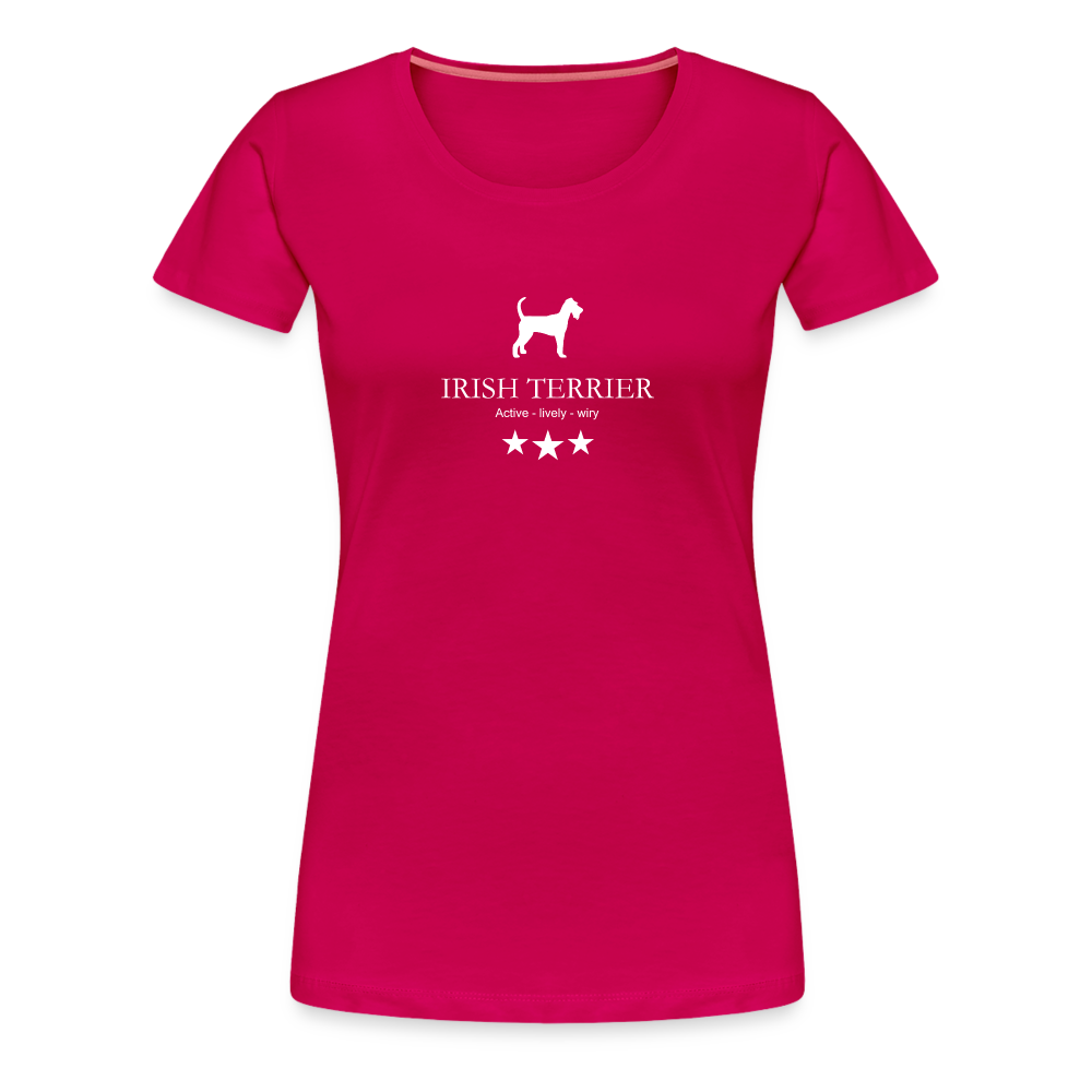 Women’s Premium T-Shirt - Irish Terrier - Active, lively, wiry... - dunkles Pink