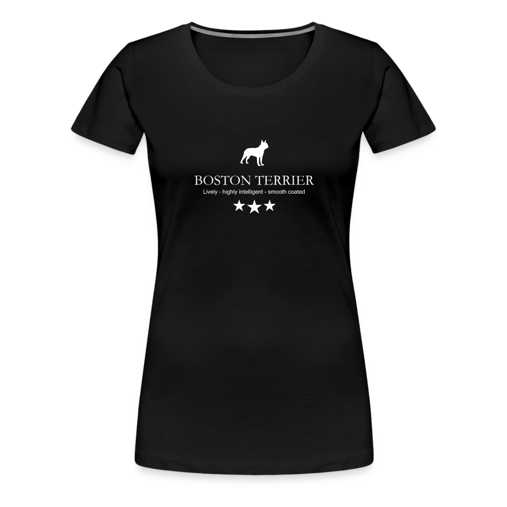 Women’s Premium T-Shirt - Boston Terrier - Lively, highly intelligent, smooth coated... - Schwarz