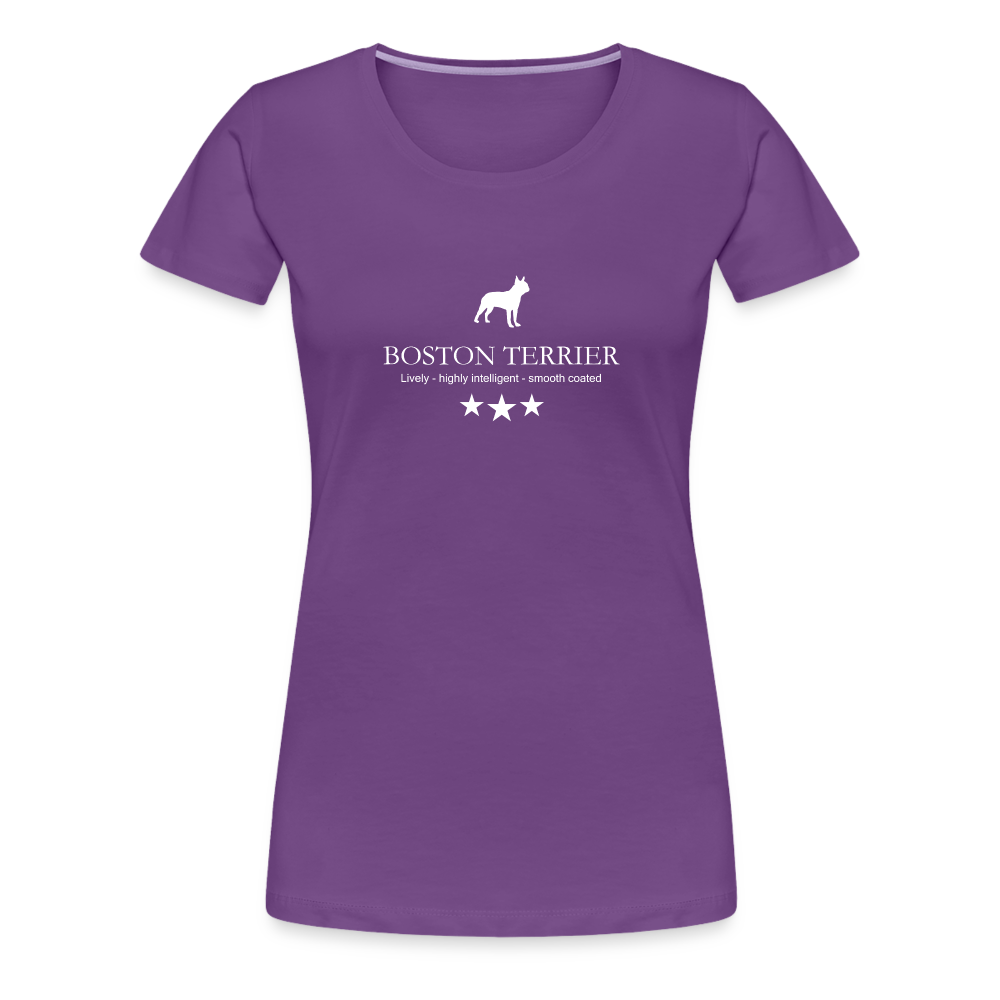 Women’s Premium T-Shirt - Boston Terrier - Lively, highly intelligent, smooth coated... - Lila