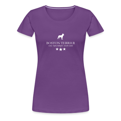 Women’s Premium T-Shirt - Boston Terrier - Lively, highly intelligent, smooth coated... - Lila