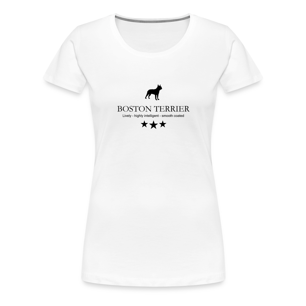 Women’s Premium T-Shirt - Boston Terrier - Lively, highly intelligent, smooth coated... - weiß